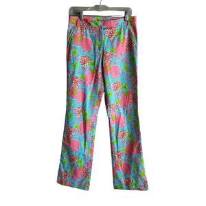 Lilly Pulitzer Vintage Via Blue Elefrance Full Length Pants 4